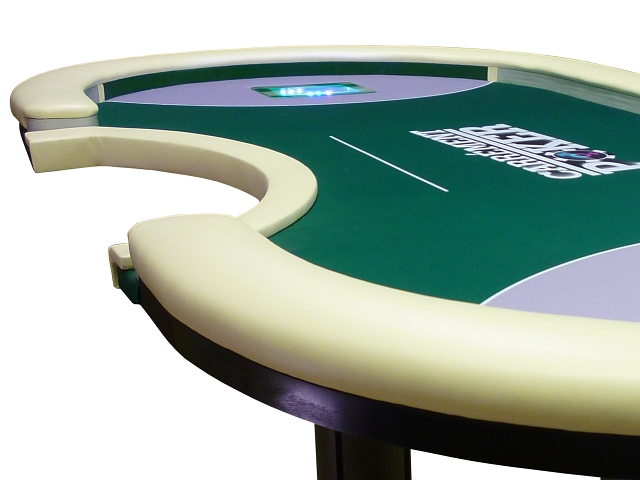 Table De Poker Pour 10 Joueurs - Feutre Vert, Porte-gobelets, Zone Croupier - 208x107 Cm, Facile à Monter